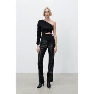 Zara Asymmetric Cutout Top small black